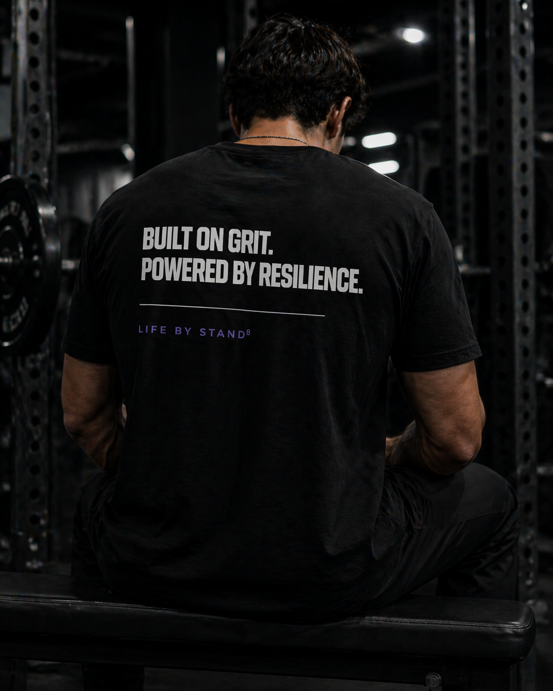 Athlete in the Built on Grit. Powered by Resilience. tee